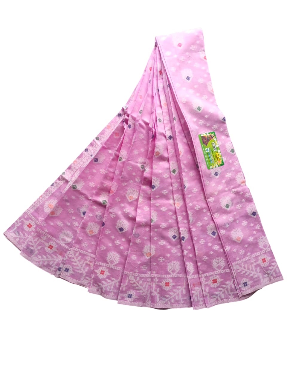 100% Cotton Tangail Saree For Women (As Per Picture)